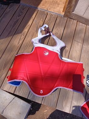 Red Chest Protector with White Trim